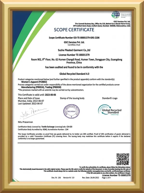 ISO 9001 Quality Management System Certificate