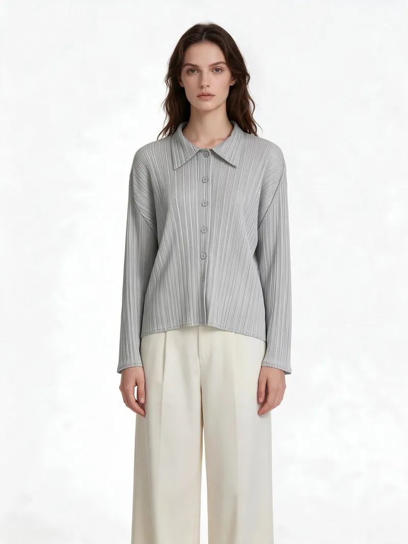 Pleated Coat 04 - Coats & Outerwear - Women by SUZHE PLEATS