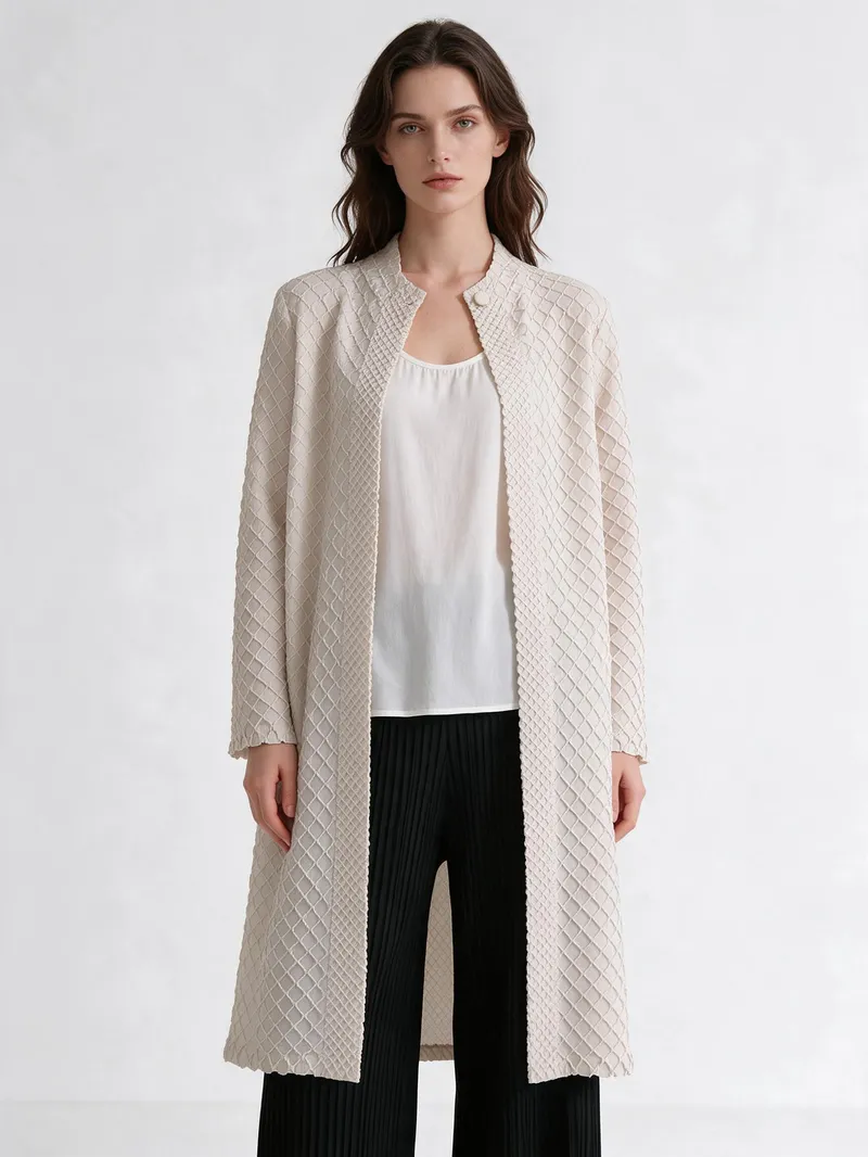 Pleated Coat 15 - Coats & Outerwear - Women by SUZHE PLEATS